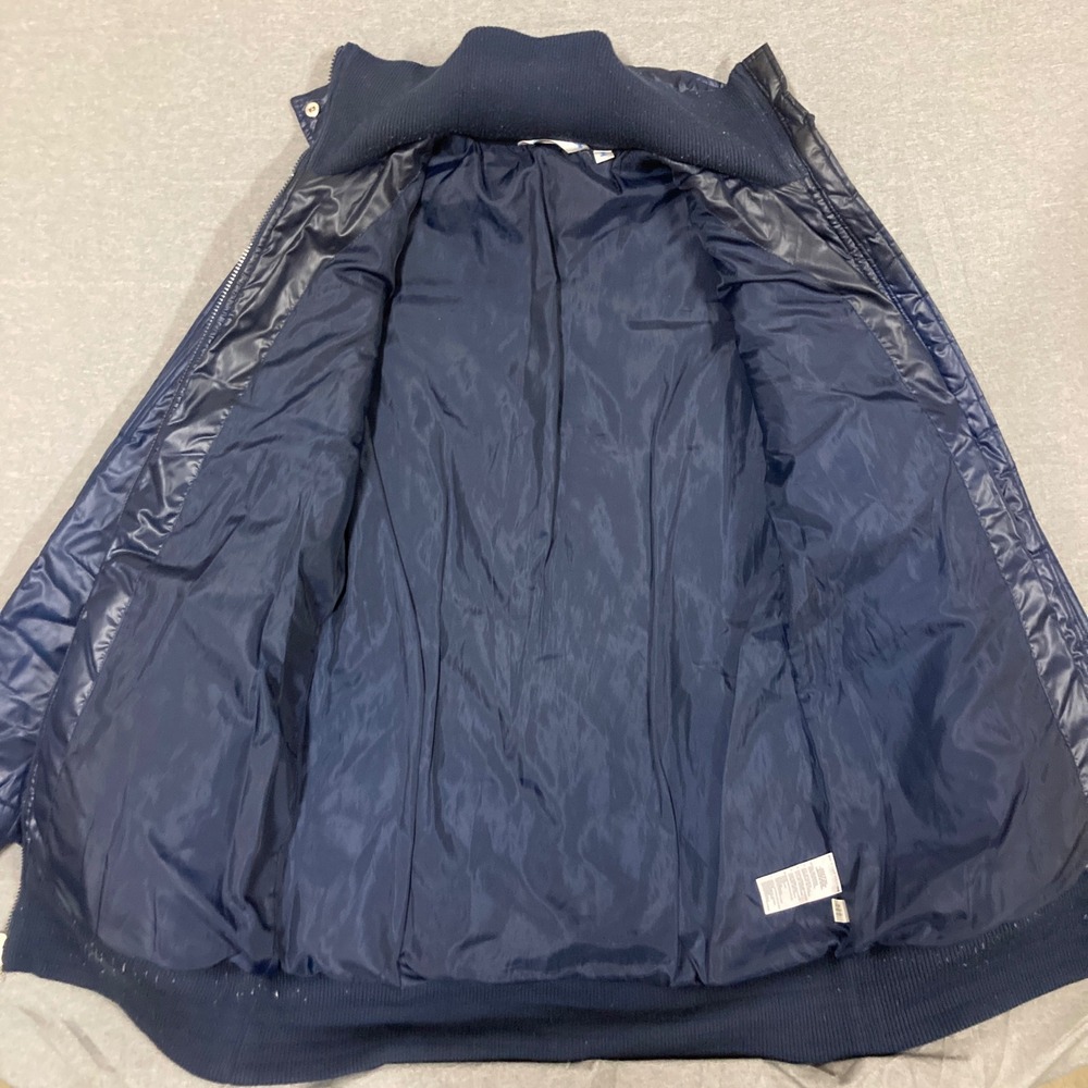 Adidas Originals Navy Blue Puffer Jacket Longline Trefoil Logo 608525 Womens M - Picture 3 of 15